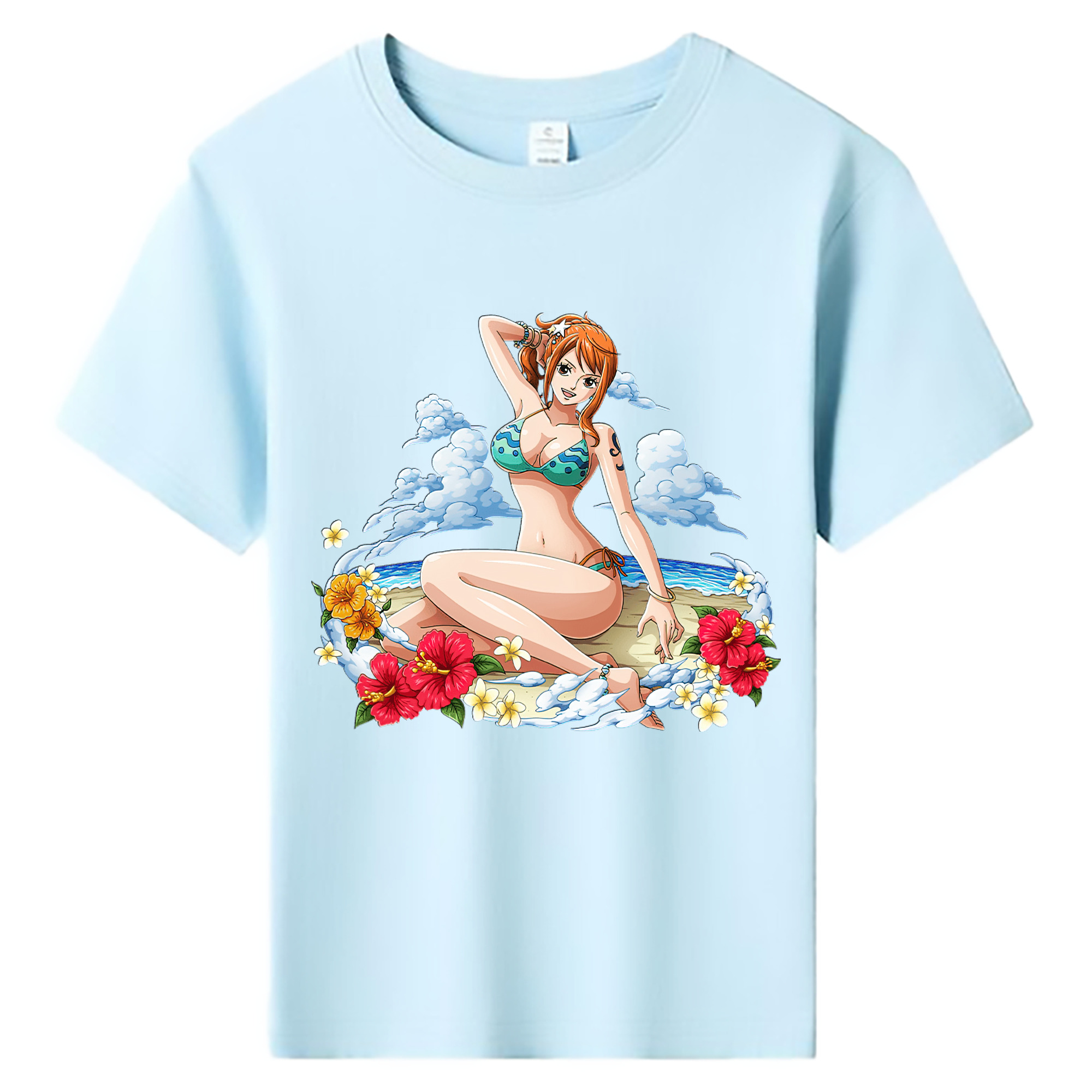 （画像用） ワンピース ナミ ONE PIECE Nami 綿100％キッズTシャツ（フロントプリント）